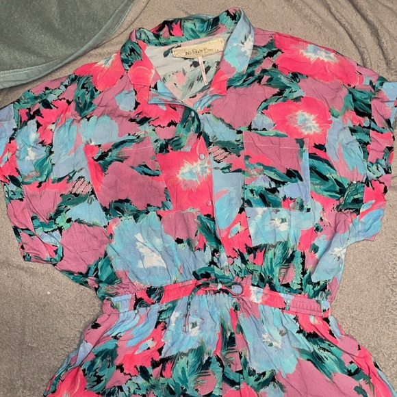 Final Price! Free People Jen's Pirate Booty Floral Botanico Playsuit sz M - Picture 4 of 8